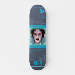 Skate Tabuleiro Personalizado de Tubarão Abstrato Colori