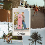 Skate tabuleiro-preto-e-branco-retrógrado-estético<br><div class="desc">simples skate rosa e vermelho para ele,  para ela ou para eles é o seu nome personalizado em uma risca arrojada e afável. Obtenha o design abstrato perfeito para um aniversário adolescente ou um presente de Natal. Escreva seu próprio nome para um skate personalizado.</div>