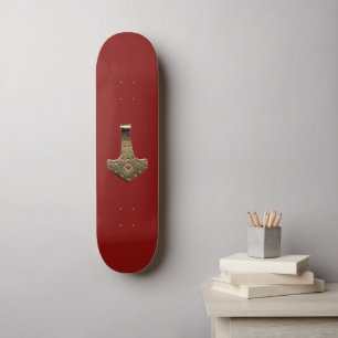 Skate Tabuleiro vermelho de martelo Dourado Thor