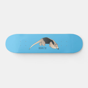 Skate Tamandua ilustração de desenho animado