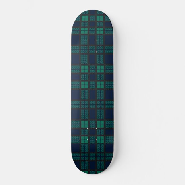 Skate Tartan Clan Black Watch Plaid Blue Green Check (Frente)
