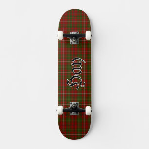 Skate Tartan do Clã Hay Xadrez Escocês Vermelho