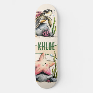 Skate Tartaruga Marinha e Estrela-do-Mar Arte Oceânica