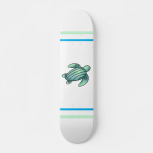 Skate tartaruga marinha pintada aquarela desenho animado