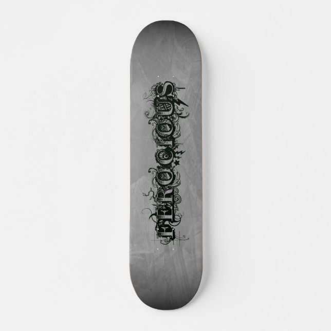 Skate Tatuagem Feroz Tons de Cinza Ombre (Frente)
