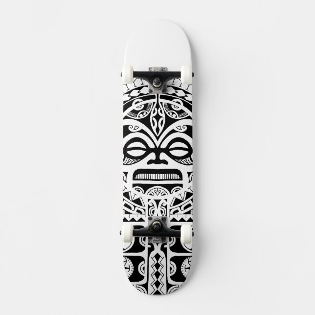 Skate Tatuagem tribal da máscara de Tiki do polinésio (Frente)