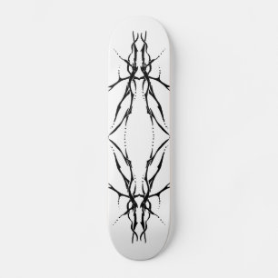 Skate Tatuagem Tribal Deer Skull - preto e branco