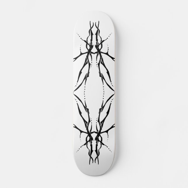 Skate Tatuagem Tribal Deer Skull - preto e branco (Frente)