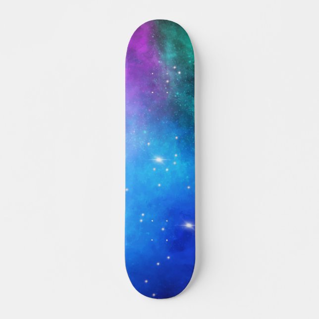 Skate Teal Blue Purple Star Nebula Space Galaxy Universe (Frente)