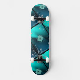 Skate Teal & Diamantes