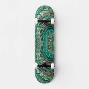 Skate Teal Fractal Paua Abalone Shell Tema Náutico
