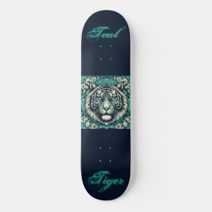 Skate Teal Tiger em Scrolly Square