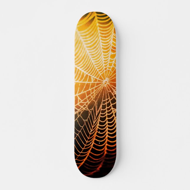 Skate Teia de Aranha Assustadora e Sinistra Laranja e Pr (Frente)