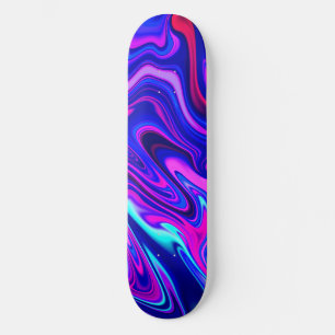 Skate Tendência Abstrato de turquesa azul-de-neon-rosa