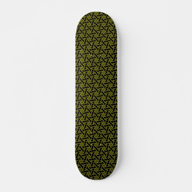 Skate Terrazzo Star v1 - Preto e Amarelo (Frente)