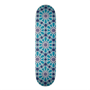 Skate Teste padrão abstrato em azul e em cinzento