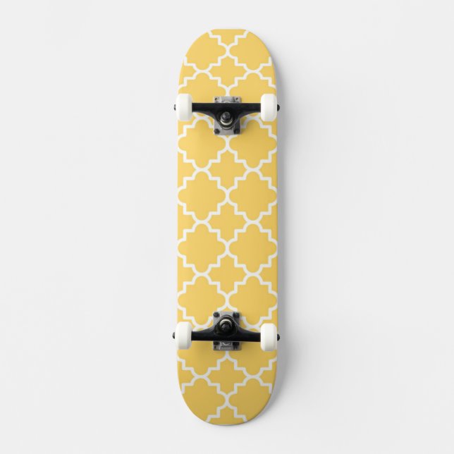 Skate Teste padrão amarelo de Quatrefoil (Frente)