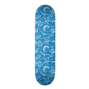 Skate Teste padrão azul da praia