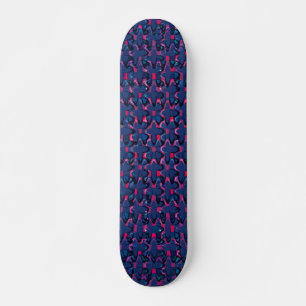 Skate Teste padrão azul e cor-de-rosa retro