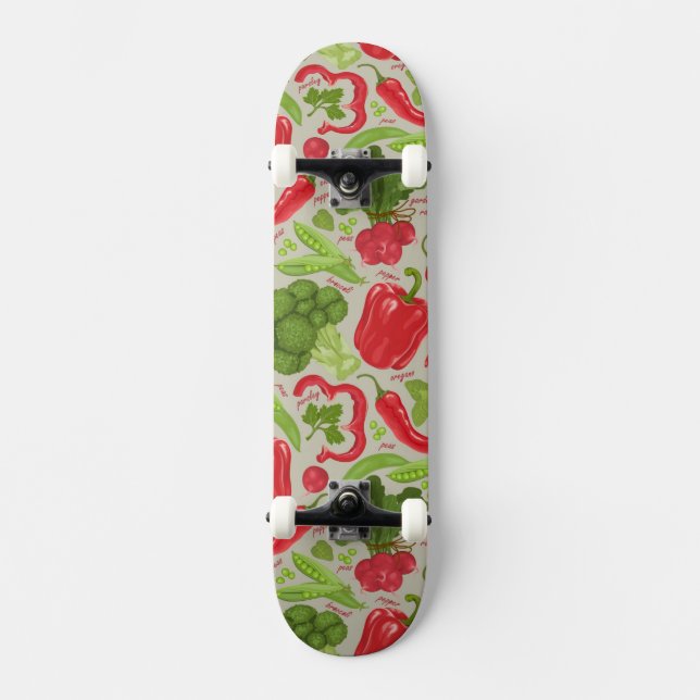 Skate Teste padrão brilhante dos legumes frescos (Frente)