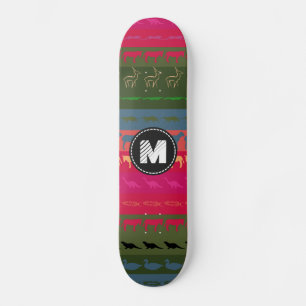 Skate Teste padrão colorido retro #7 dos animais do