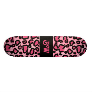 Skate Teste padrão cor-de-rosa e preto do impressão do