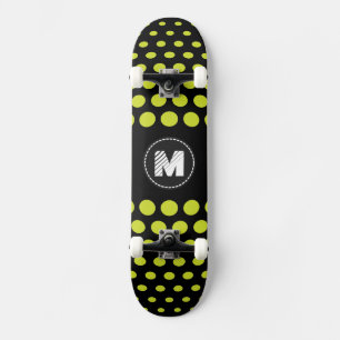 Skate Teste padrão de bolinhas verde ácido do monogram
