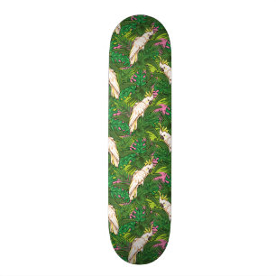 Skate Teste padrão do papagaio com folhas de palmeira