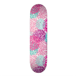 Skate Teste padrão floral brilhante 2