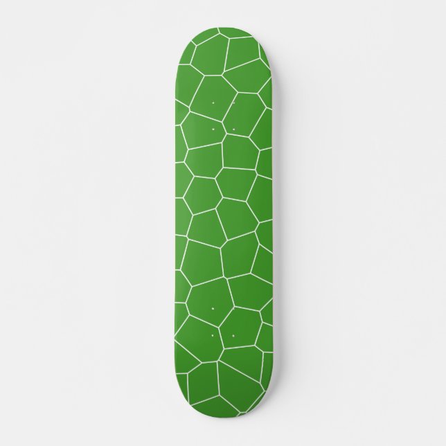 Skate Teste padrão geométrico abstrato - verde e branco (Frente)