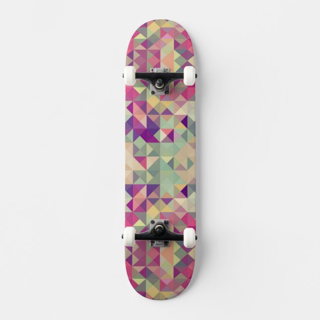 Skate Teste padrão geométrico dos hipsteres do vintage (Frente)