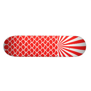 Skate Teste padrão inspirado japonês vermelho de Sun de