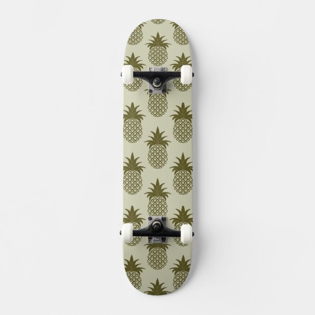 Skate Teste padrão Khaki do abacaxi (Frente)