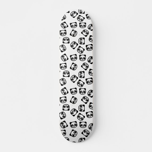 Skate Teste padrão preto e branco bonito dos desenhos (Frente)