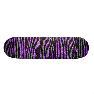 Skate Teste padrão roxo da listra da zebra (brilho do