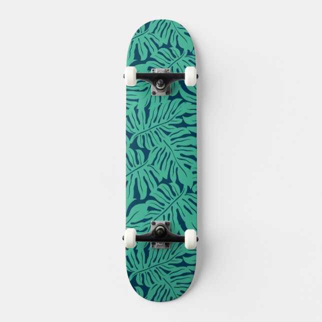 Skate Teste padrão tropical da folha de Monstera (Frente)