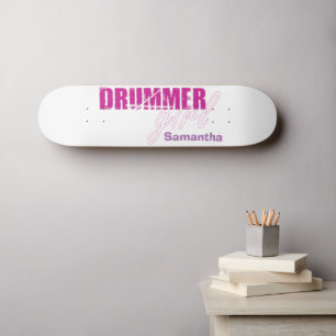 Skate Texto de Grunação Roxo do Nome da Rapariga do Drum