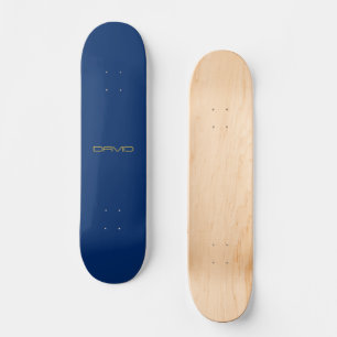 Skate Texto Elegante Editável Dourado e Azul Marinho