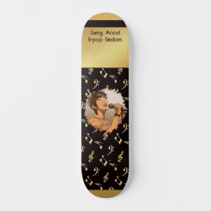 Skate Texto personalizado + foto fã de k-pop falso ouro