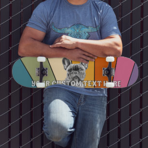 Skate Texto Personalizado Retro Radical Legal Arco-íris