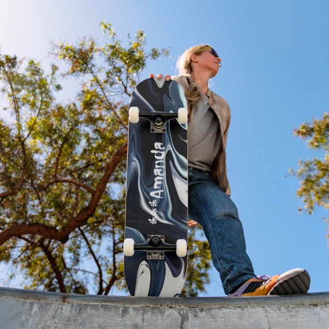 Skate textura abstrato elegante do fluxo líquido de márm (Ao ar livre 1)