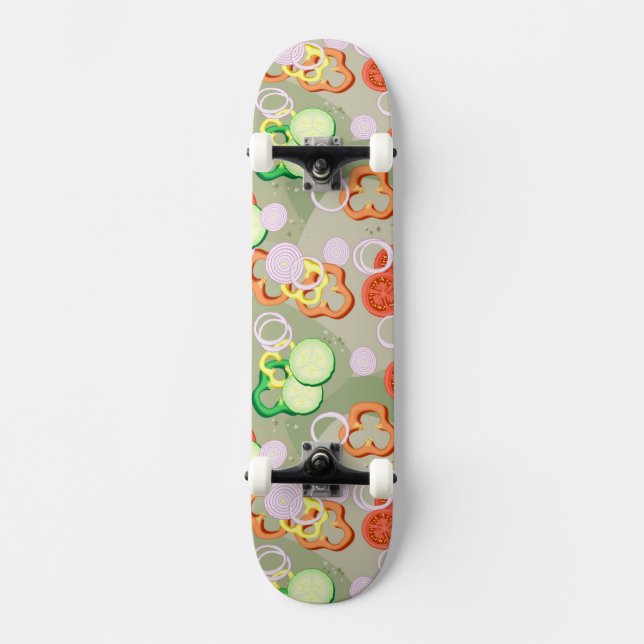 Skate Textura com fatias de vegetais (Frente)