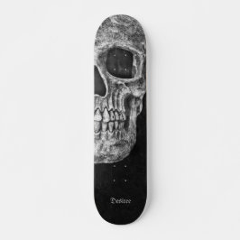 Skate Textura De Grunge Branca E Preta Metade Do Crânio 