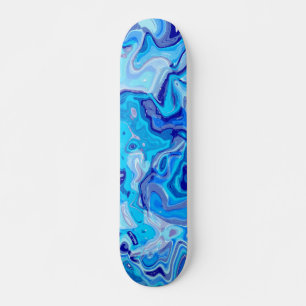 Skate Textura de Mármore Azul Gélido Metálico Líquido Ab