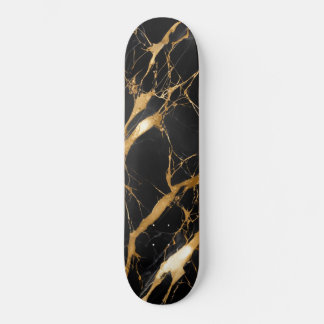 Skate textura do mármore preto dourado
