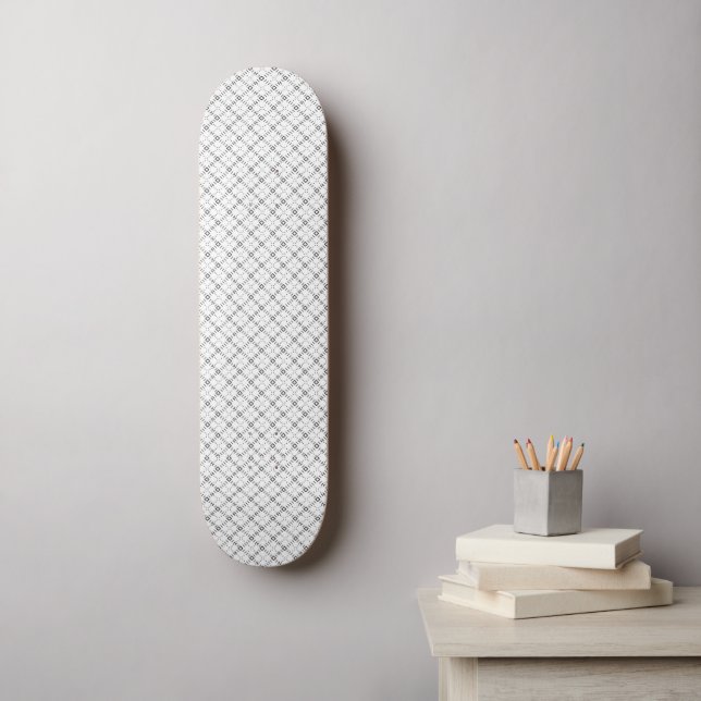 Skate Textura Geométrica Monocromática|Visualização de D (Arte de parede)