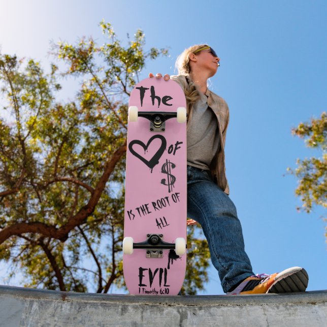 Skate The Love of Money Evil Pink Doodle  (Ao ar livre 1)