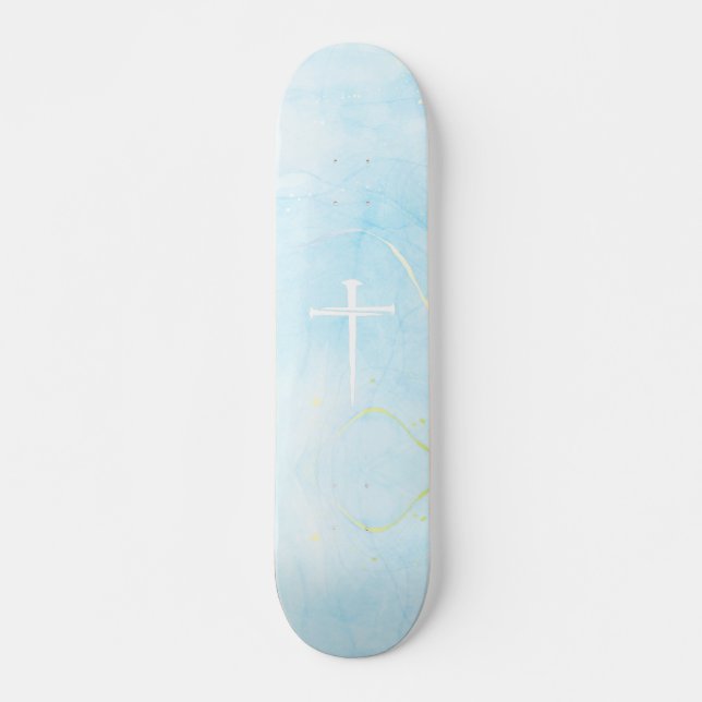 Skate The Three Nails Cross Blue Marble Christian (Frente)