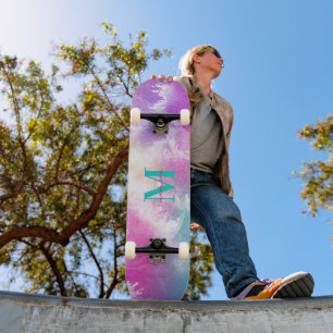 Skate Tie Dye Pastel Cor-de-laranja Cor-de-rosa Roxo Mon