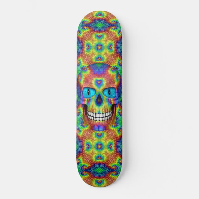 Skate Tie Dye Skull Morto Zombie Skateboards (Frente)